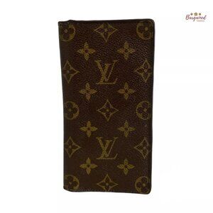 Authentic LOUIS VUITTON Monogram Coated Canvas Portefeuille Brazza Bifold Wallet